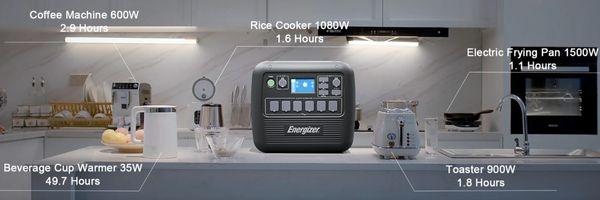 Energizer Portable Solar Generator for Home Use to Power Coffee Maker, Microwave, Toaster, Blender and more