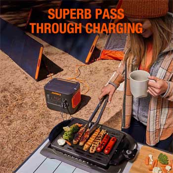 Jacker Solar Generator has Pass-Through Charging, So You Can Run Your Appliances While Simultaneously Re-Charging Your Generator