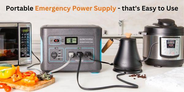 Portable Emergency Power Supply that's Easy to Use - Just Plug in Appliances for Instant Electrical Power