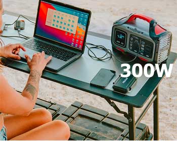 Rockpals 300 Watt Solar Inverter generator charges Laptops, Phones and Other Electronics on the Road