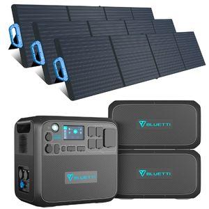 Upgraded Bluetti Solar Generator Kit with Expansion Batteries and Folding Monocrystalline Solar Panels